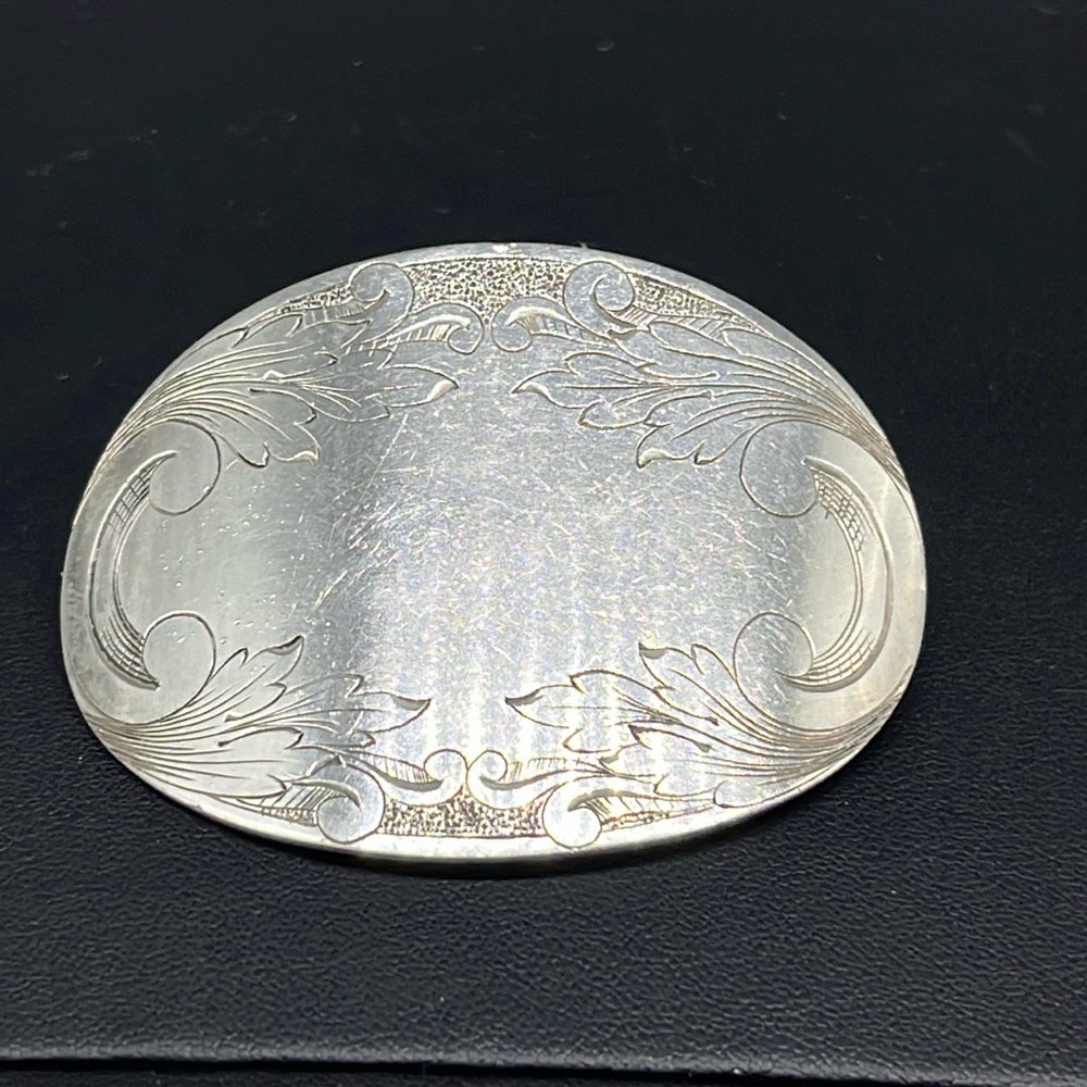 Large Vintage Sterling Silver brooch, 2.5 x 2 inches, 28.9 grams, marked CLS